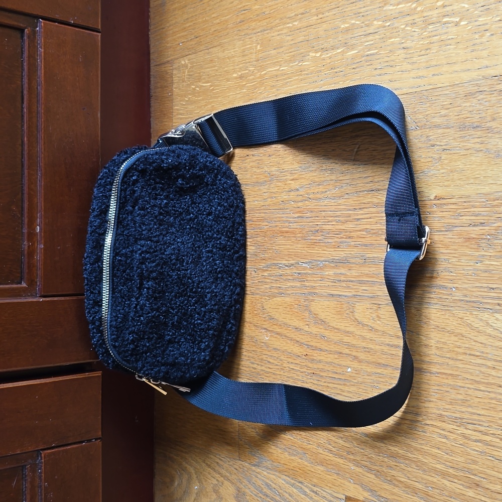 Fuzzy Black Crossbody